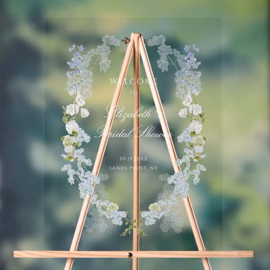 Romantisch zacht blauw Vrijgezellenfeest welkom Acryl Bord (Neutraal)