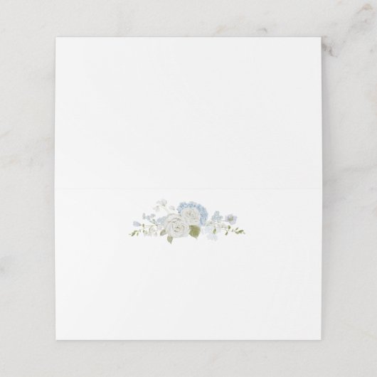 Romantisch Zacht Blauw Wit Huwelijk Plaatskaartje (Buitenkant ongevouwen)