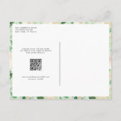 Romantisch Zacht Ivoor Bloemen Krans QR Code Huwel Uitnodiging Briefkaart (Achterkant)