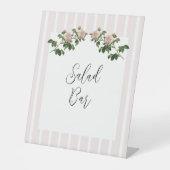 Romantisch Zacht Roze Bruiloft Salade Bar Reclamebord Met Voetstuk (Voorkant)