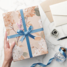 Romantisch zachte perzik bloem witte bloemmotief