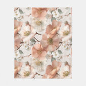Romantisch zachte perzik bloem witte bloemmotief fleece deken (Voorkant)