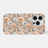 Romantisch zachte perzik bloem witte bloemmotief iPhone hoesje (Achterkant horizontaal)