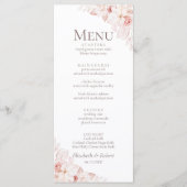 Romantisch Zachte Roze Rozen Huwelijksmenu Menu (Voorkant)
