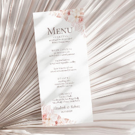 Romantisch Zachte Roze Rozen Huwelijksmenu Menu