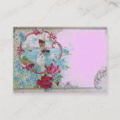 ROMANTISCH ZEE SCENE MET DUIF EN ROZEN MONOGRAM VISITEKAARTJE (Achterkant)