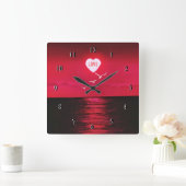 Romantisch Zee Sunset Clock Vierkante Klok (Huis)