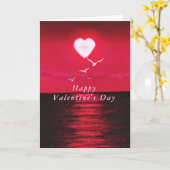 Romantisch Zee Zonsondergang Hart Valentijnsdag Ka Kaart (Gele Bloem)