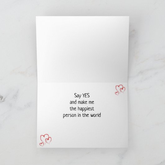 ROMANTISCH ZIJN, ZOALS IK VRAAG **MARRY ME** KAART (Binnen)