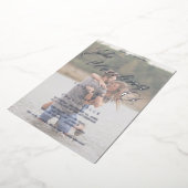 Romantisch | Zilver Foil Faded Photo Weddenschap Folie Uitnodiging (Gedraaid)
