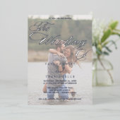 Romantisch | Zilver Foil Faded Photo Weddenschap Folie Uitnodiging (Staand Voorkant)