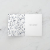 Romantisch Zilver Witte Roos Bloemen Bedankt Kaart (Binnen)