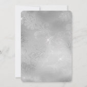 Romantisch Zilveren Bloemen Kant Verjaardag Kaart (Achterkant)