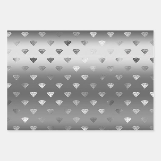 Romantisch zilveren bloemenkant inpakpapier vel (Voorkant 3)