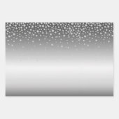 Romantisch zilveren bloemenkant inpakpapier vel (Voorkant 2)