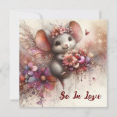 Romantisch Zo In Liefde Waterverf Muis Valentijn Feestdagenkaart (Voorkant)