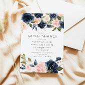 Romantisch & Zoet Navy Blush Bloemen Vrijgezellenf Kaart