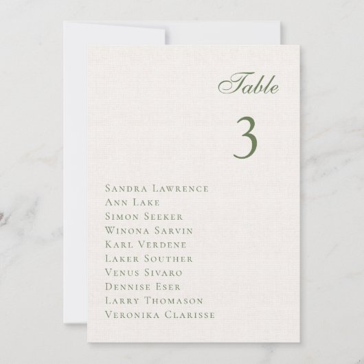 Romantisch zomerbos Trouwtafel Zitplaatsen Kaart (Voorkant)