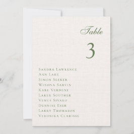 Romantisch zomerbos Trouwtafel Zitplaatsen Kaart