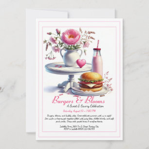 Romantisch zomerfeest Watercolor Burger & Roze  Kaart