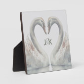 Romantisch zwanen monogram fotoplaat (Voorkant)