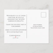 Romantisch zwart, Bourgondië en Blauwgroen bloemen Aankondigingskaart (Achterkant)