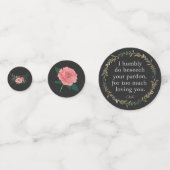 Romantisch zwart en roze Romeo en Julia Confetti (Achterkanten)