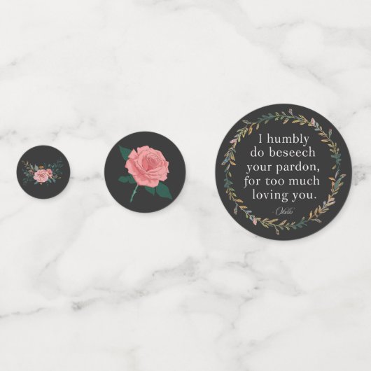 Romantisch zwart en roze Romeo en Julia Confetti (Achterkanten)