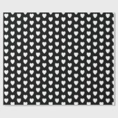 Romantisch Zwart en Wit Liefde Hart Cadeaupapier (Vlak)