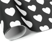 Romantisch Zwart en Wit Liefde Hart Cadeaupapier (Rol Hoek)