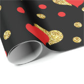 Romantisch zwart hart ontwerp cadeaupapier (Rol Hoek)