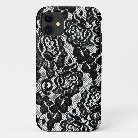 Romantisch zwart kantpatroon. Case-Mate iPhone case (Achterkant)