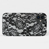Romantisch zwart kantpatroon. Case-Mate iPhone case (Achterkant (horizontaal))