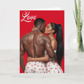 Romantisch zwart koppel Valentijnsdag Kaart (Voorkant)