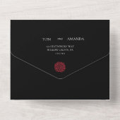 Romantisch zwart — marinemonolohuwelijks all in one uitnodiging (Achterkant)