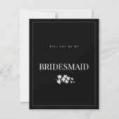 Romantisch zwart Roos bruidsmeisje voorstel Kaart (Voorkant)