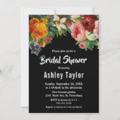 Romantisch zwart-wit boho bloemig Vrijgezellenfees Kaart (Voorkant)