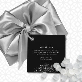 Romantisch zwart wit botanische bruiloft dank u bedankjes labels