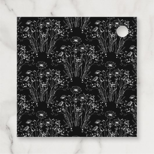 Romantisch zwart wit botanische bruiloft dank u bedankjes labels (Achterkant)