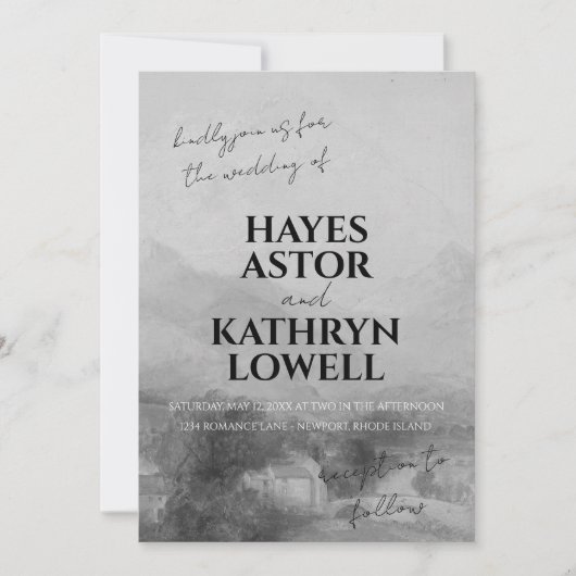 Romantisch Zwart-wit Elegant Klassiek Oud Geld Kaart (Voorkant)