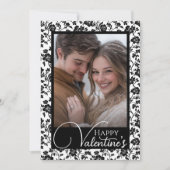 Romantisch zwart-wit Happy Valentijns's foto Feestdagenkaart (Voorkant)