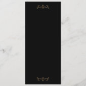 romantisch zwart wit klassiek goud monogram bruilo menu (Achterkant)