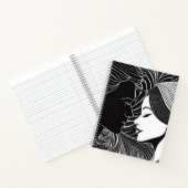 Romantisch zwart & wit silhouet paar notitieboek (Binnen)