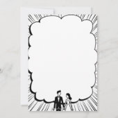 Romantisch zwart-wit stripboek Elegante bruiloft Save The Date (Achterkant)