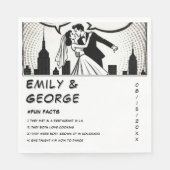 Romantisch zwart-wit stripboek Elegante bruiloft Servet (Voorkant)