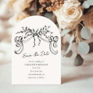 Romantisch Zwart Wit Wedding Arch Vorm Kaart