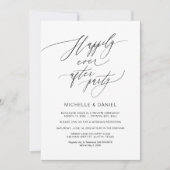 Romantisch Zwarte Script, Trouw Elopement Kaart (Voorkant)