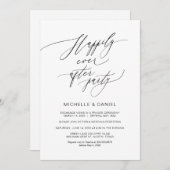 Romantisch Zwarte Script, Trouw Elopement Kaart (Voorkant / Achterkant)