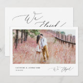 Romantisch Zwarte Script,, Trouwen met slechts enk Kaart (Voorkant / Achterkant)