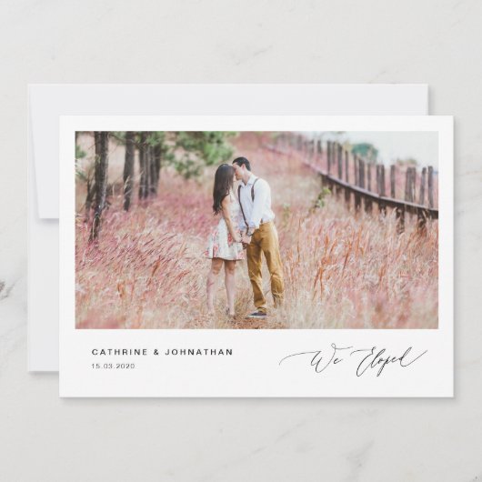 Romantisch Zwarte Script,, Trouwen met weinig mens Kaart (Voorkant)